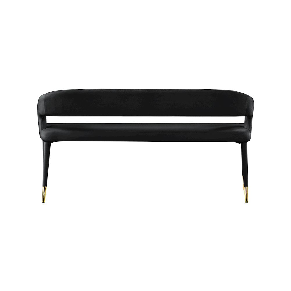 Destiny Black Velvet Bench