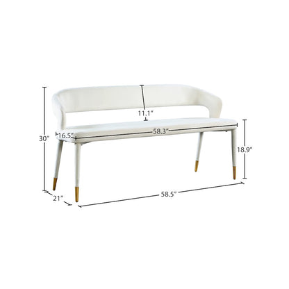 Destiny Cream Velvet Bench