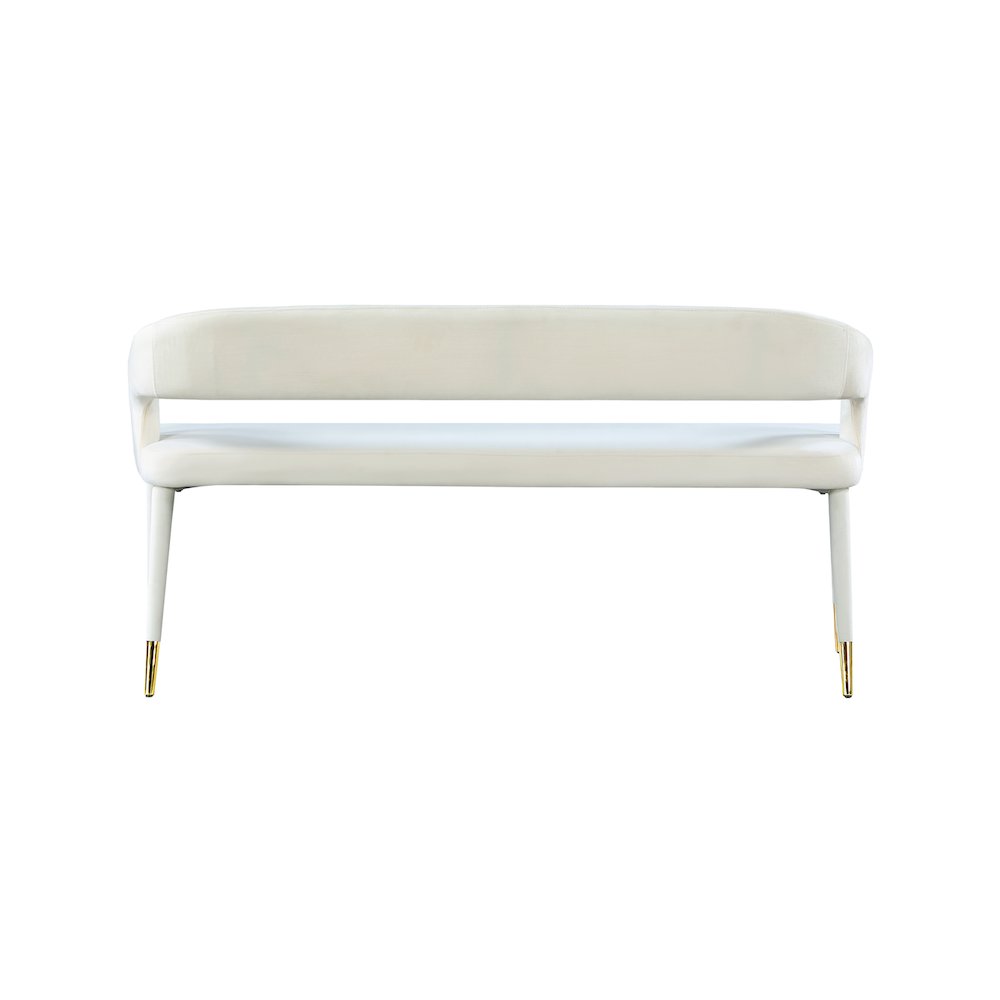 Destiny Cream Velvet Bench