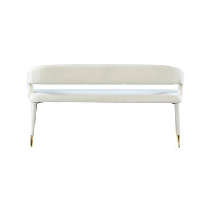 Destiny Cream Velvet Bench