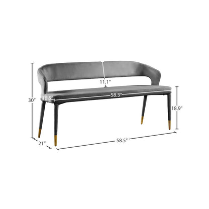 Destiny Grey Velvet Bench