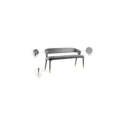 Destiny Grey Velvet Bench