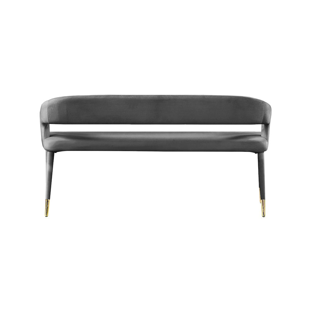 Destiny Grey Velvet Bench