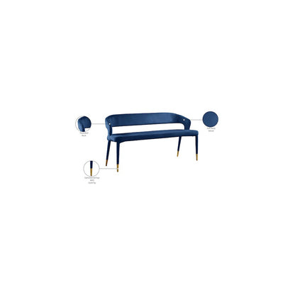 Destiny Navy Velvet Bench
