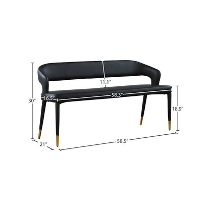 Destiny Black Vegan Leather Bench