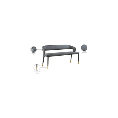 Destiny Grey Vegan Leather Bench