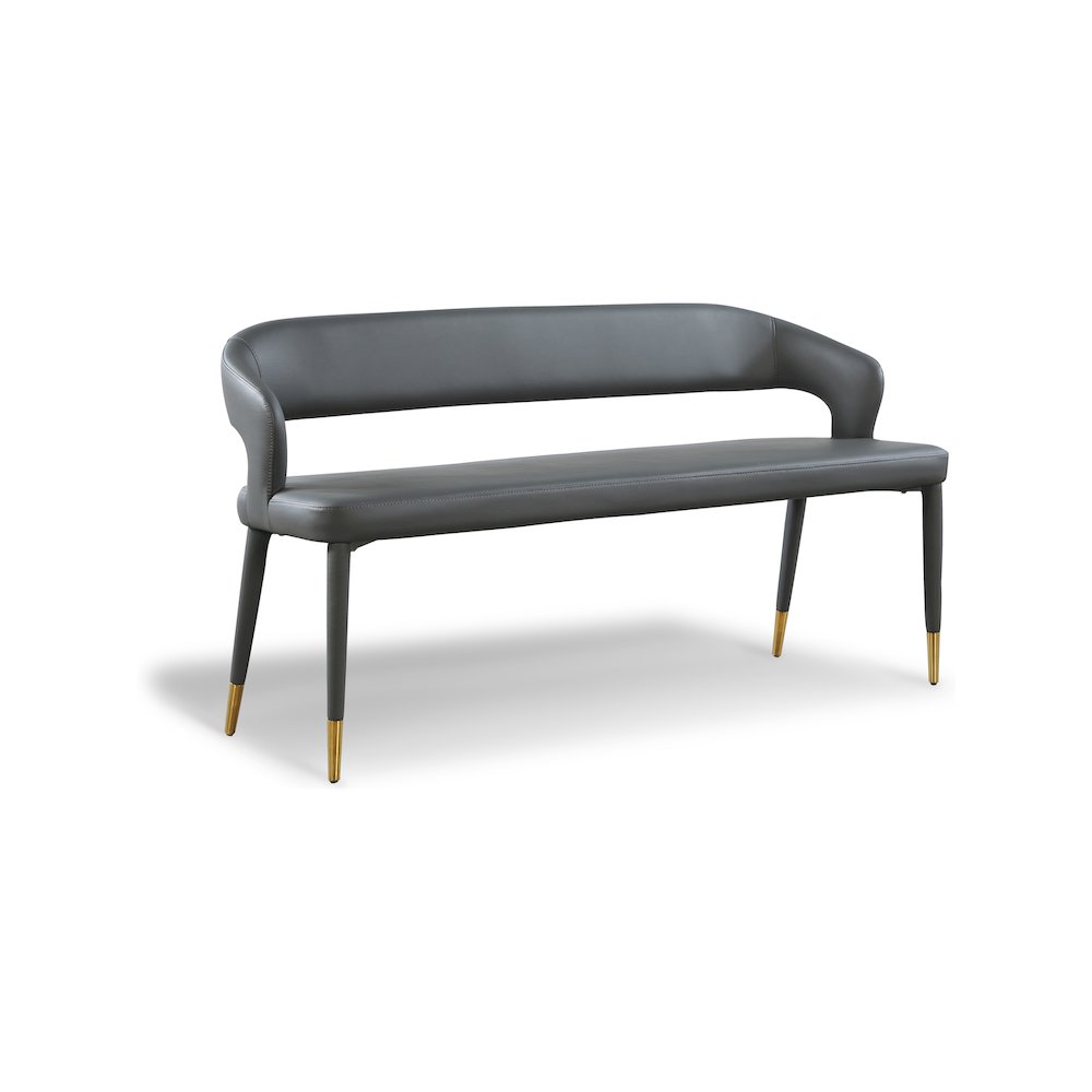 Destiny Grey Vegan Leather Bench