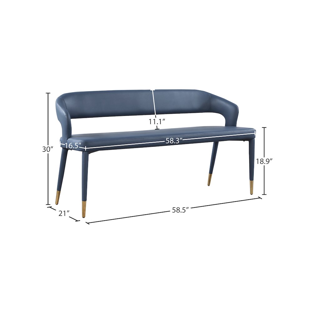 Destiny Navy Vegan Leather Bench