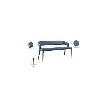 Destiny Navy Vegan Leather Bench