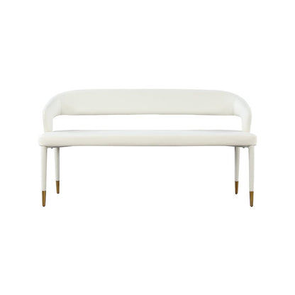 Destiny White Vegan Leather Bench