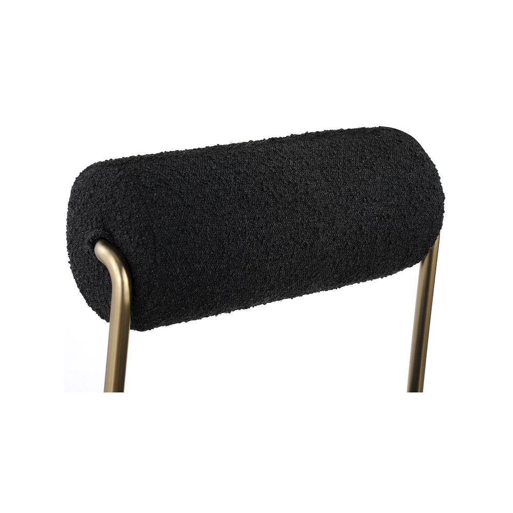 Carly Black Vegan Leather Seat / Boucle Fabric Back Counter Stool