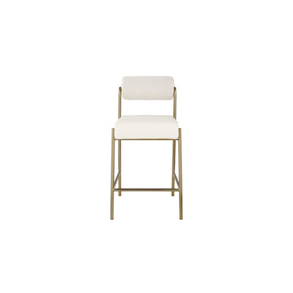 Carly Cream Vegan Leather Seat / Boucle Fabric Back Counter Stool