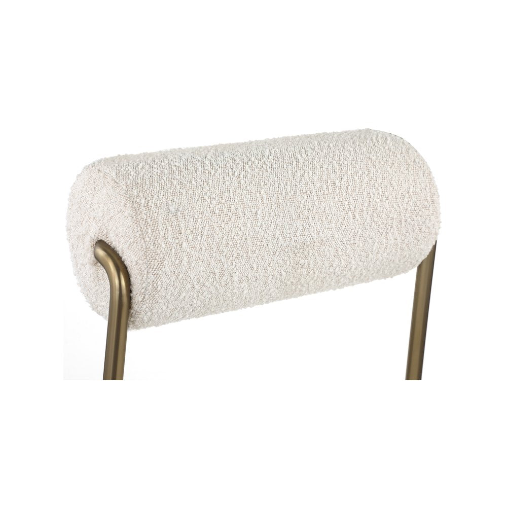 Carly Cream Vegan Leather Seat / Boucle Fabric Back Counter Stool