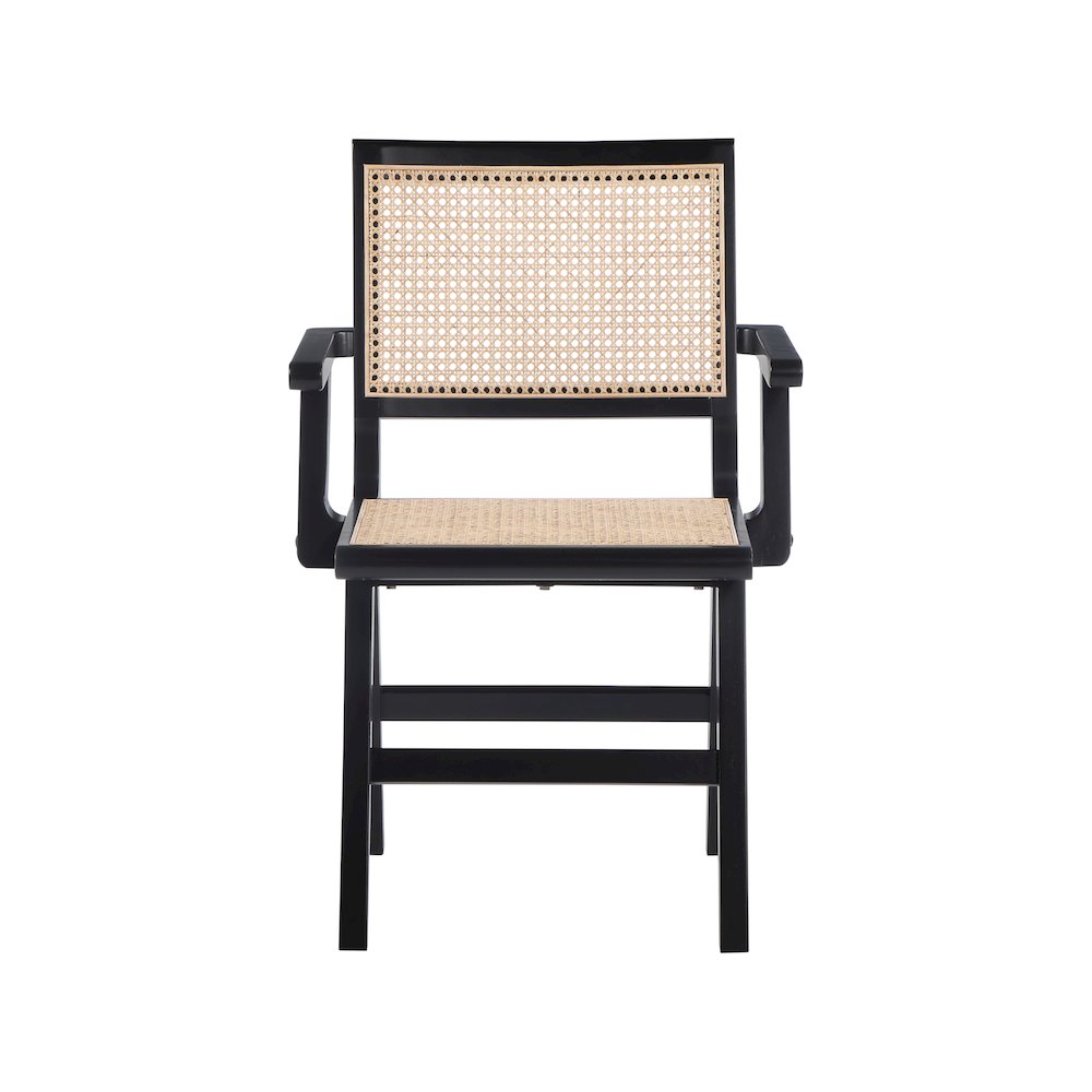 Preston Black Wood Dining Arm Chair, Set of 2