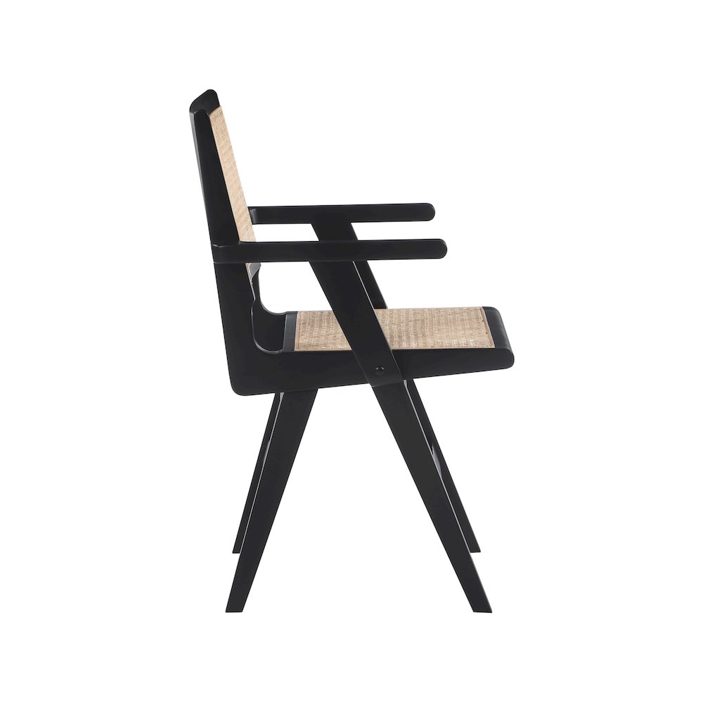 Preston Black Wood Dining Arm Chair, Set of 2