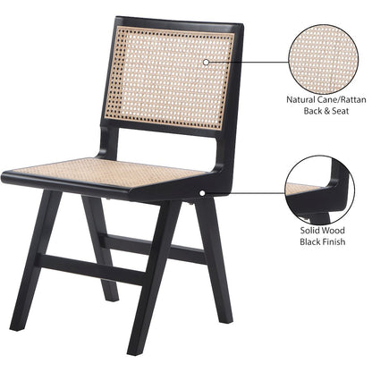 Preston Black Wood Dining Side Chair, Set of 2