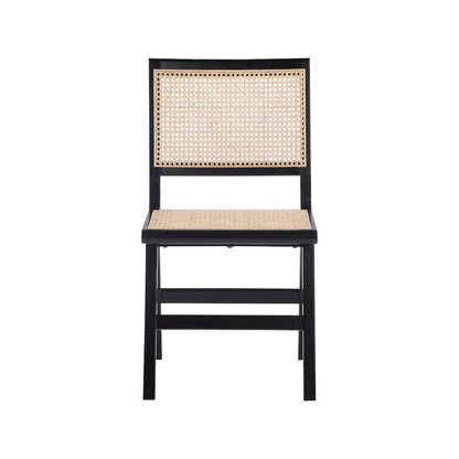 Preston Black Wood Dining Side Chair, Set of 2