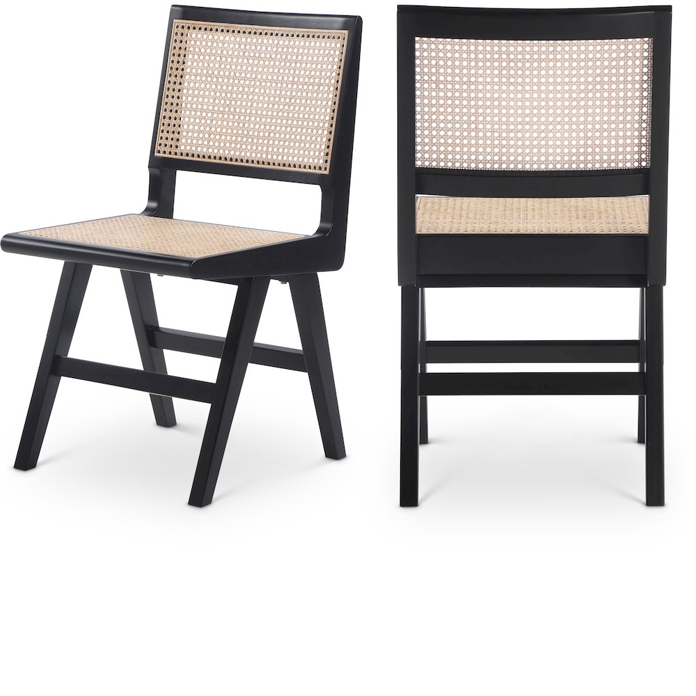 Preston Black Wood Dining Side Chair, Set of 2