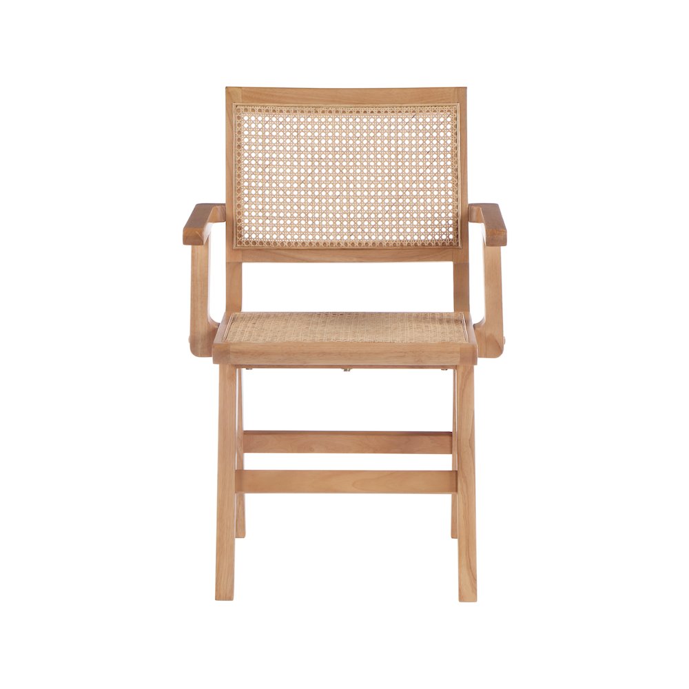 Preston Natural Wood Dining Arm Chair, Set of 2