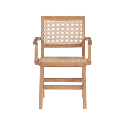 Preston Natural Wood Dining Arm Chair, Set of 2