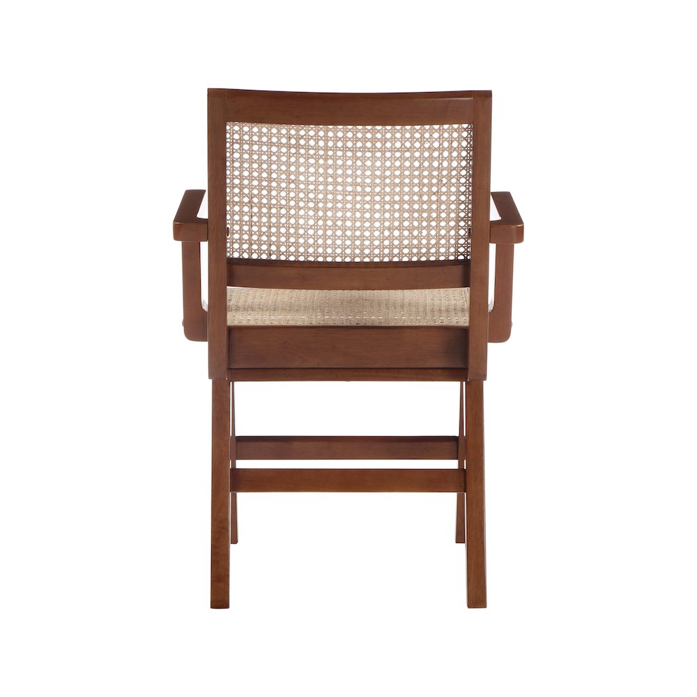 Preston Walnut Wood Dining Arm Chair, Set of 2