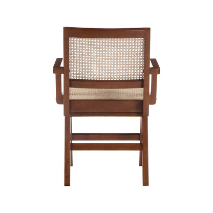 Preston Walnut Wood Dining Arm Chair, Set of 2