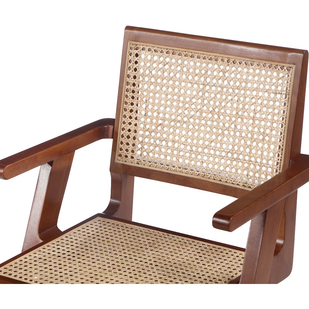 Preston Walnut Wood Dining Arm Chair, Set of 2
