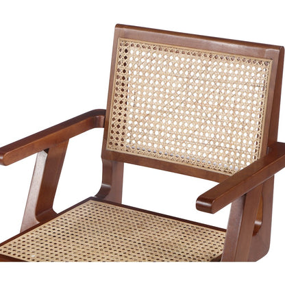 Preston Walnut Wood Dining Arm Chair, Set of 2
