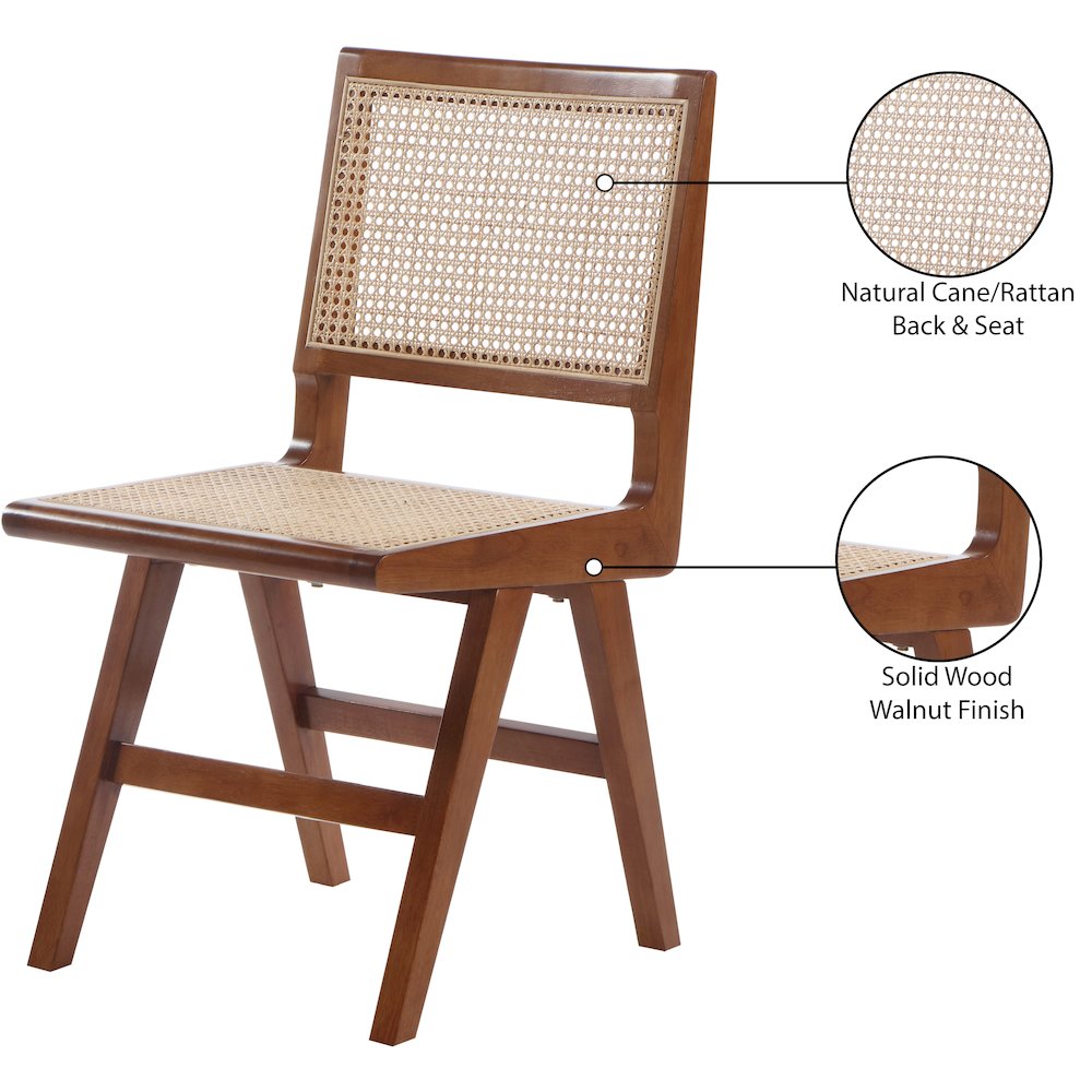Preston Walnut Wood Dining Side Chair, Set of 2
