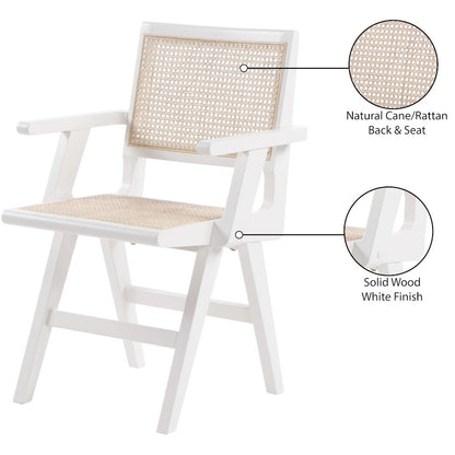 Preston White Wood Dining Arm Chair, Set of 2