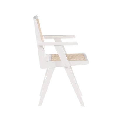 Preston White Wood Dining Arm Chair, Set of 2