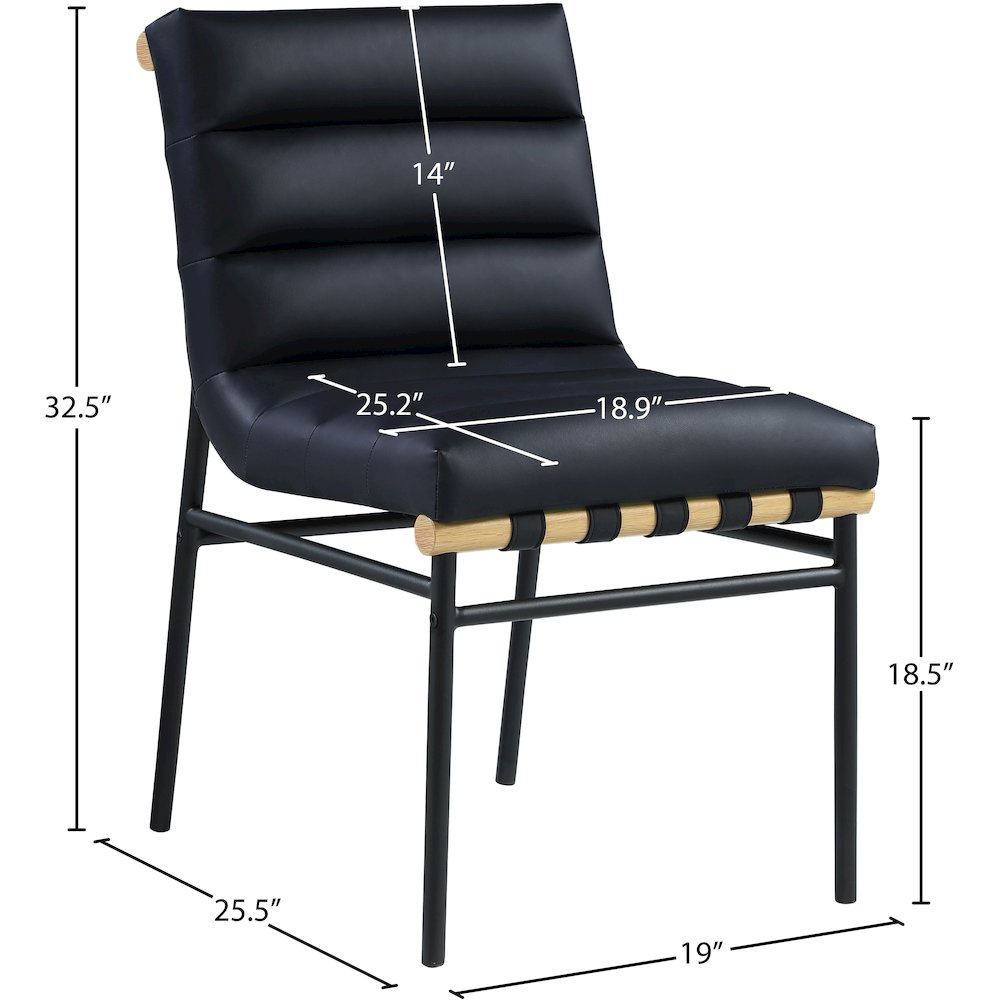 Burke Black Vegan Leather Dining Chair, Set of 2