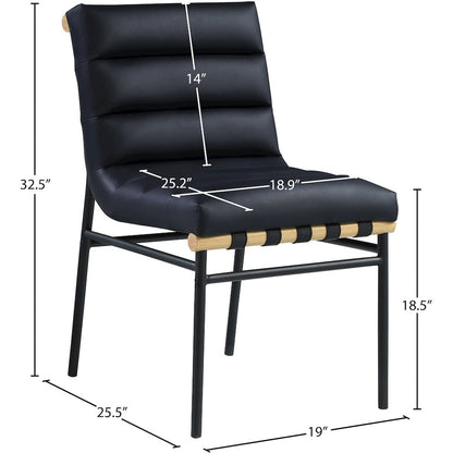 Burke Black Vegan Leather Dining Chair, Set of 2