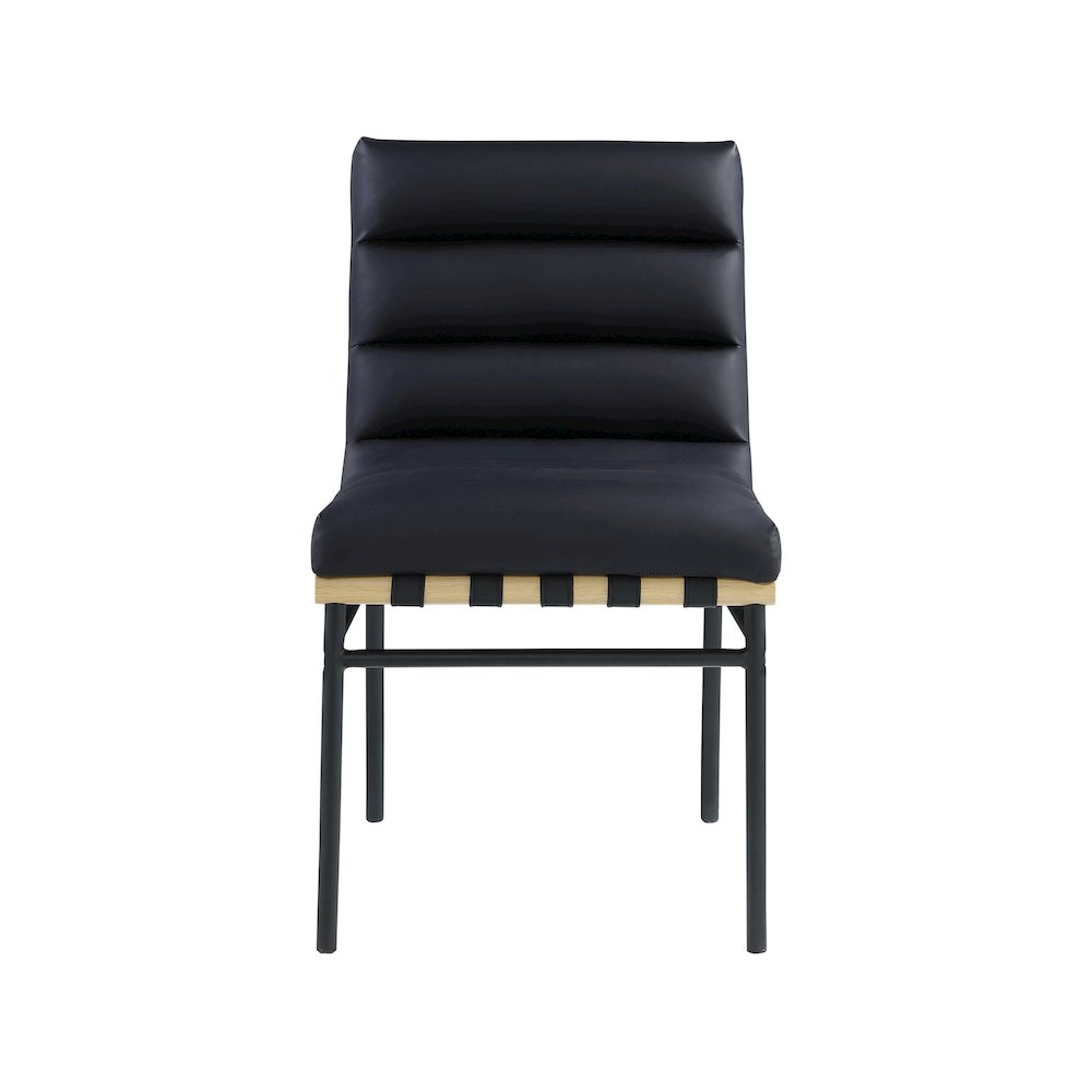 Burke Black Vegan Leather Dining Chair, Set of 2