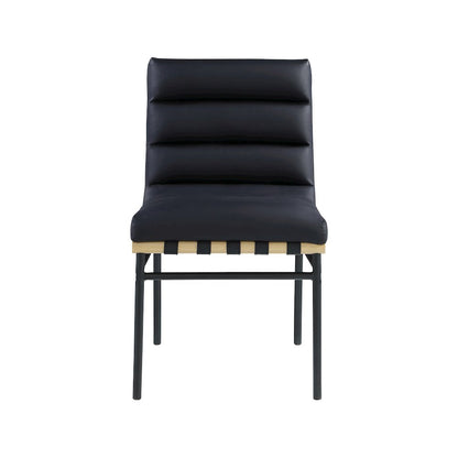 Burke Black Vegan Leather Dining Chair, Set of 2