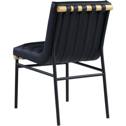 Burke Black Vegan Leather Dining Chair, Set of 2