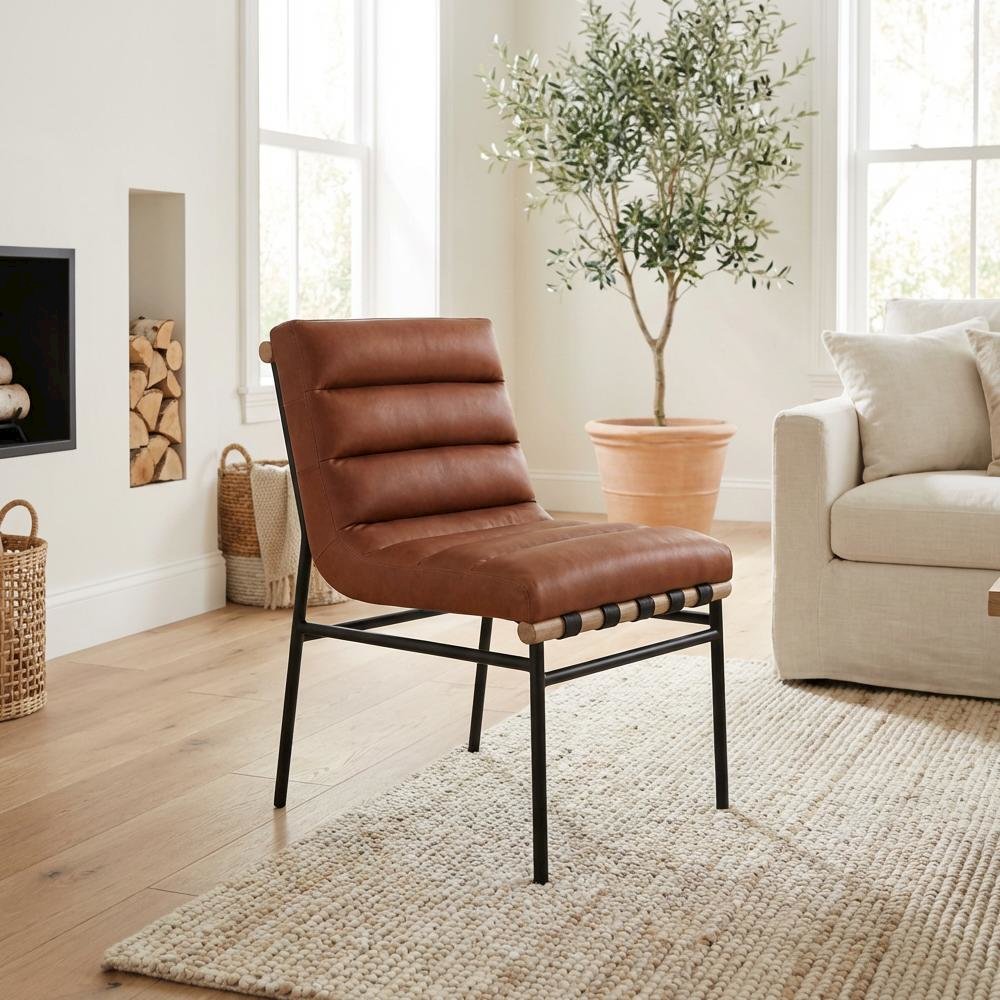 Black Vegan Leather Dining Chairs, Set of 2 with Contemporary Design
