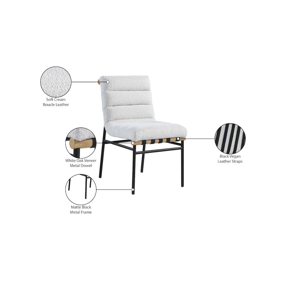 Burke Cream Boucle Fabric Dining Chair, Set of 2