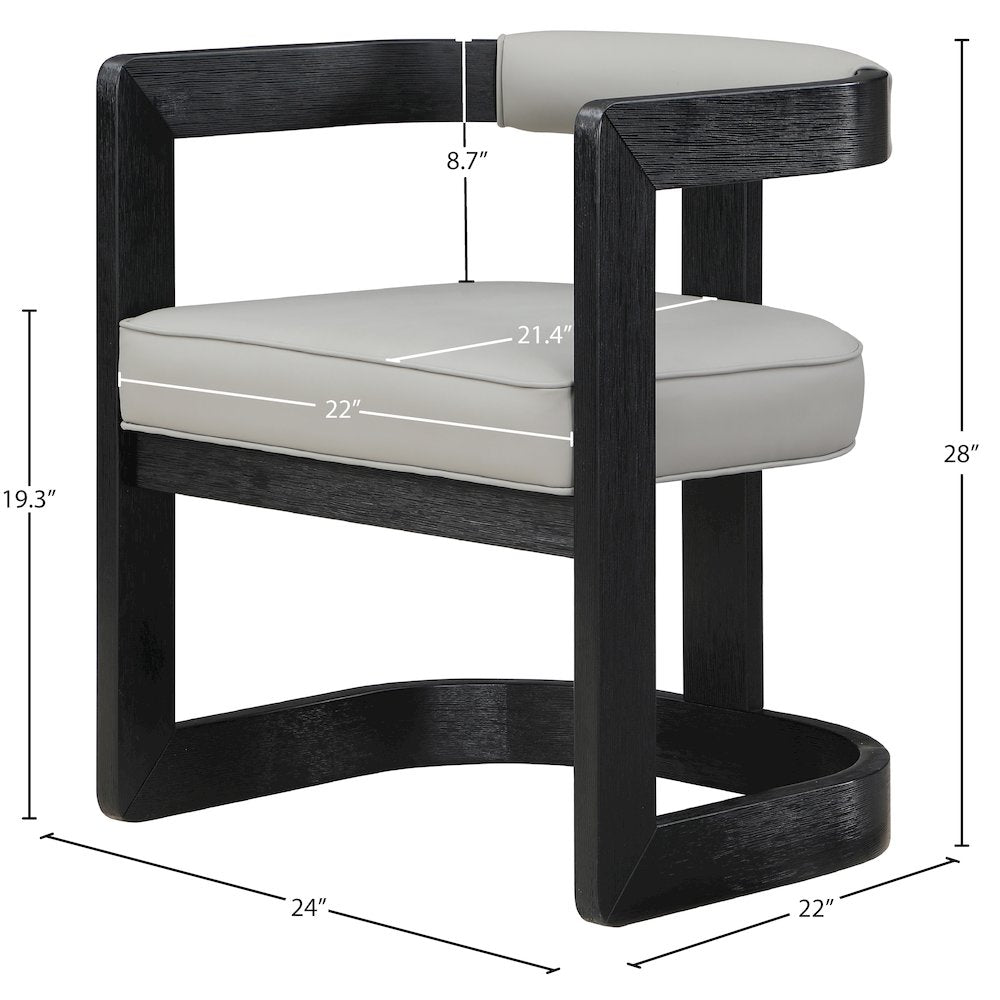 Manchester Grey Vegan Leather Dining Chair