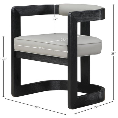 Manchester Grey Vegan Leather Dining Chair