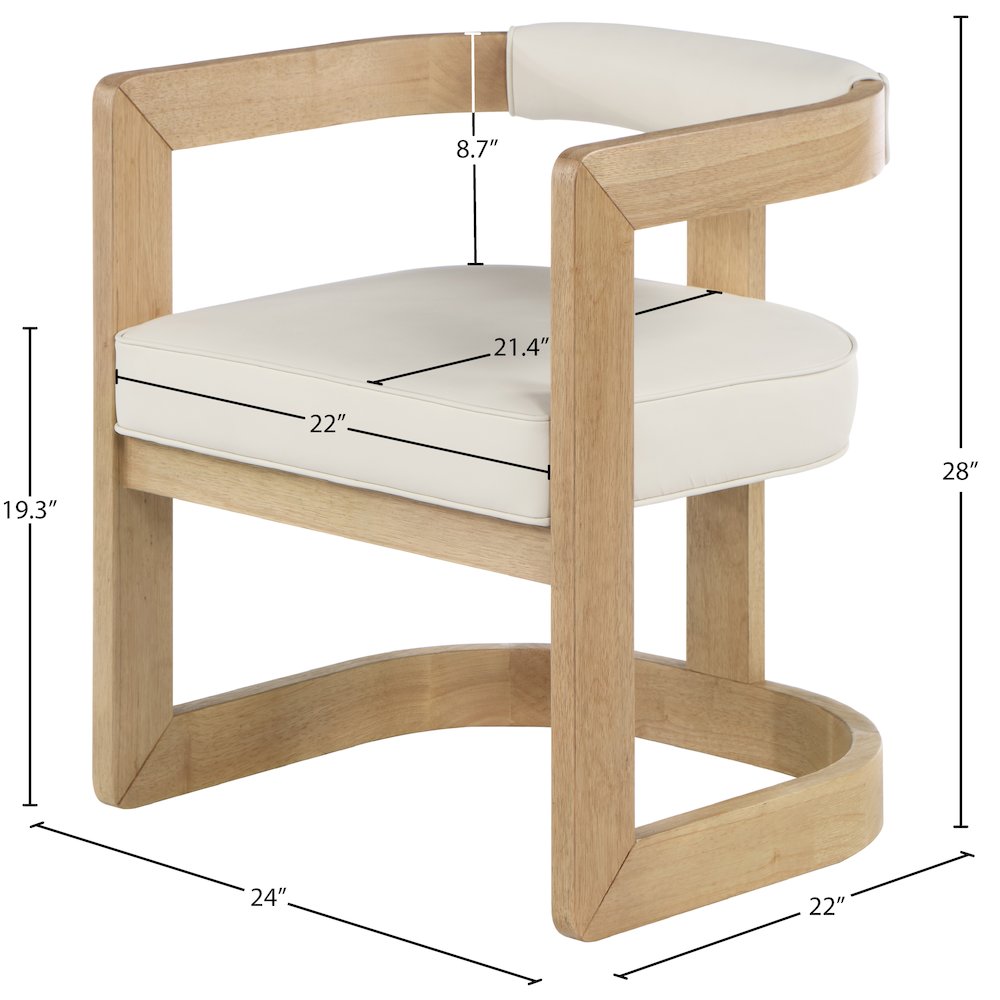 Manchester Cream Vegan Leather Dining Chair