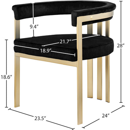 Marcello Black Velvet Dining Chair, Set of 2