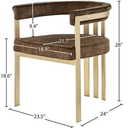 Marcello Brown Velvet Dining Chair, Set of 2