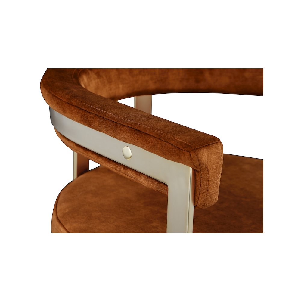 Marcello Cognac Velvet Dining Chair, Set of 2