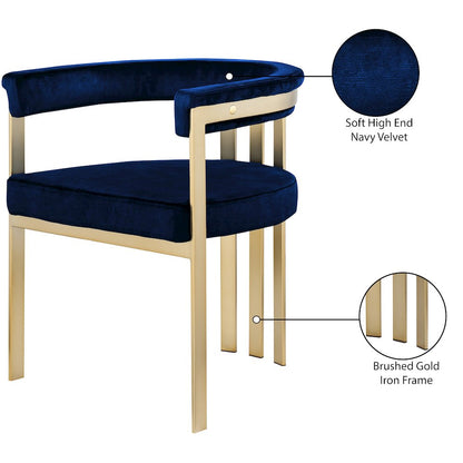 Marcello Navy Velvet Dining Chair, Set of 2
