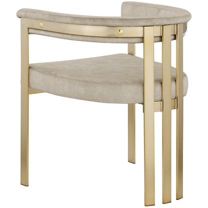 Marcello Stone Colored Velvet Dining Chair, Set of 2
