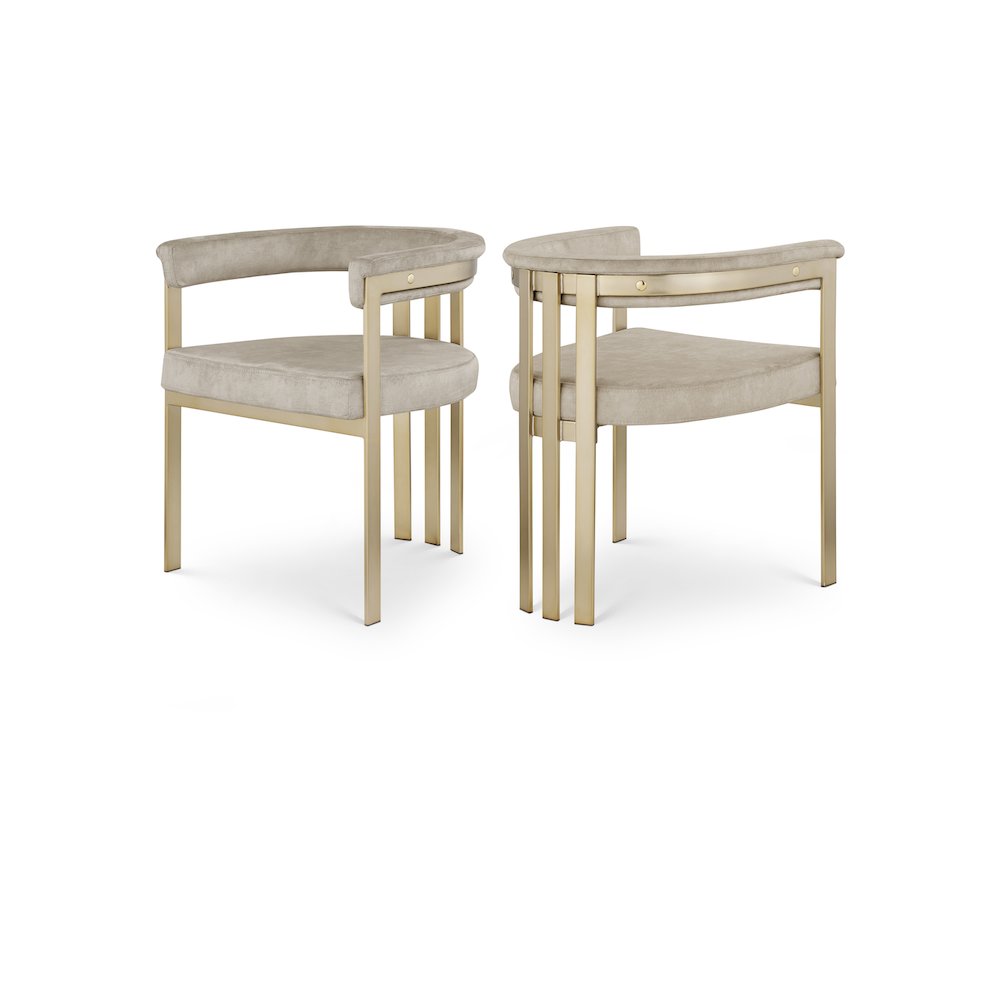 Marcello Stone Colored Velvet Dining Chair, Set of 2