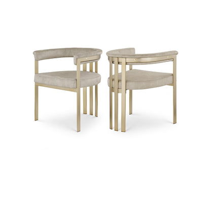 Marcello Stone Colored Velvet Dining Chair, Set of 2