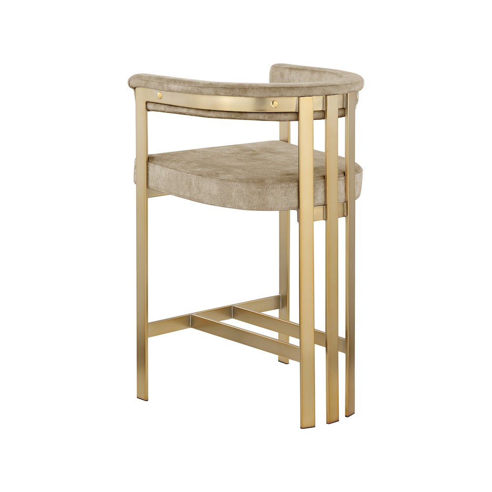 Marcello Beige Velvet Counter Stool, Set of 2