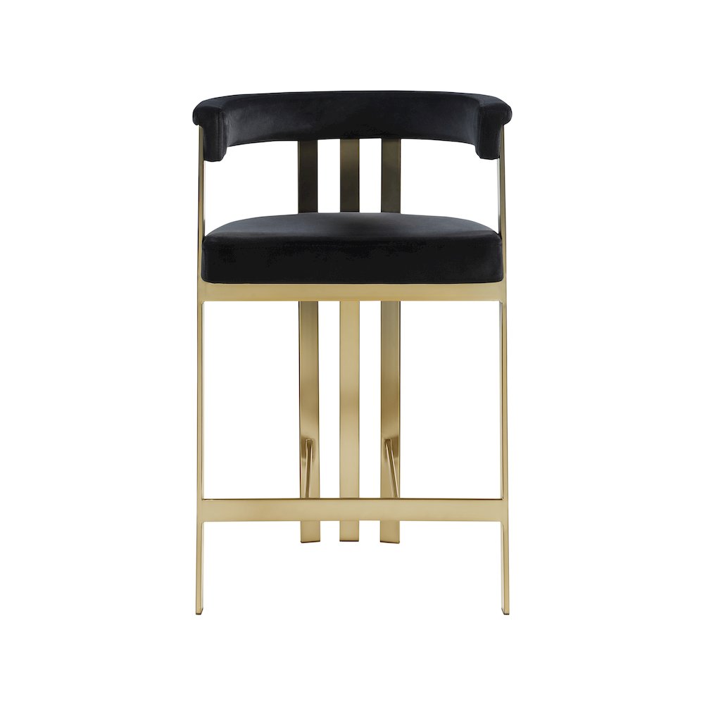 Marcello Black Velvet Counter Stool, Set of 2